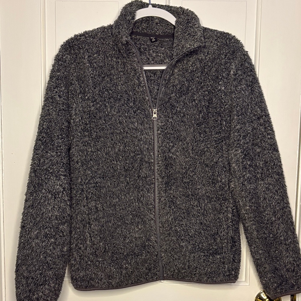 Uniqlo Charcoal Teddy Jacket
